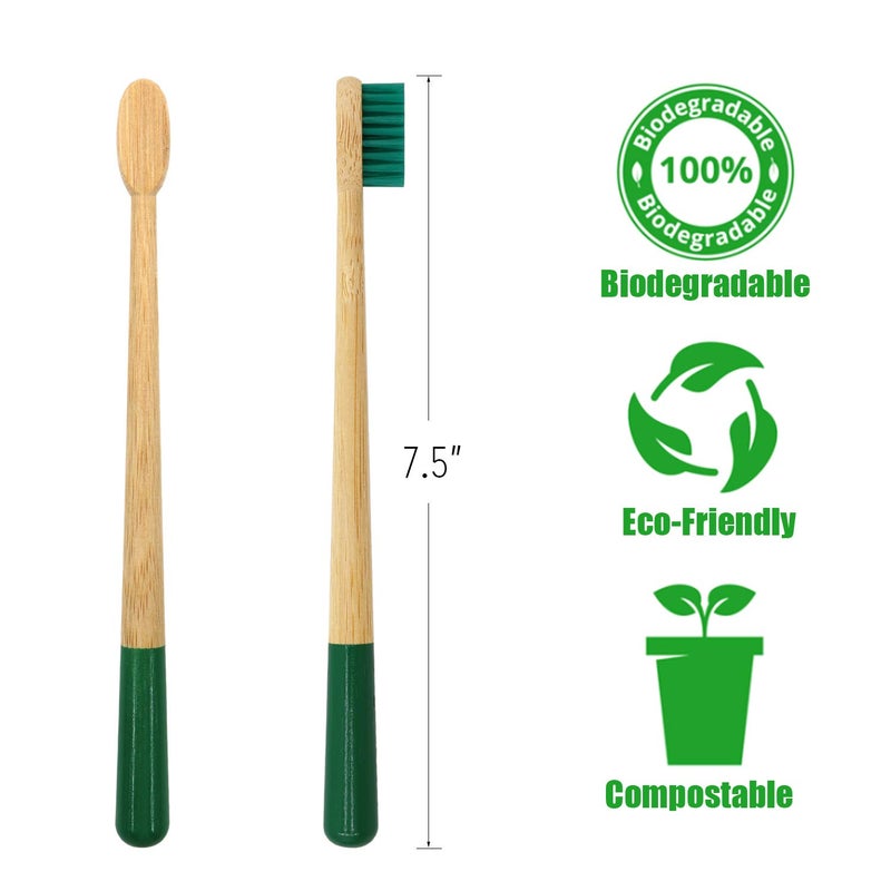 Virgin Forest Bamboo Toothbrush, Natural Eco Friendly Biodegradable Wood Toothbrushes, Vegan Organic Charcoal Tooth Brush, Pack of 6 - Image 5